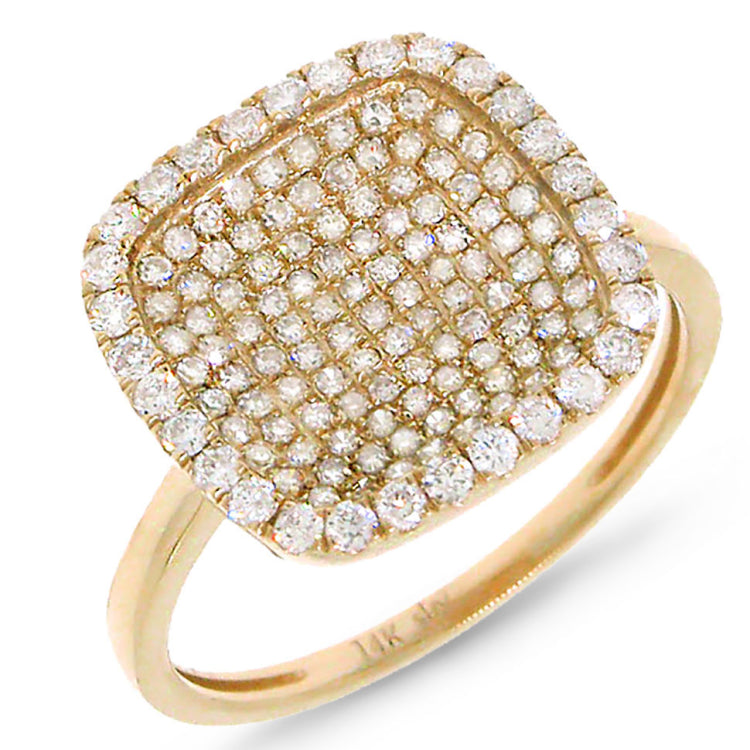 0.60ct 14k Yellow Gold Diamond Pave Lady's Ring