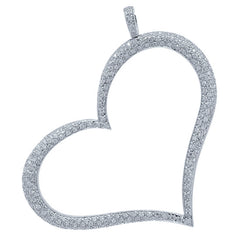 1.60ct 14k White Gold Diamond Heart Necklace