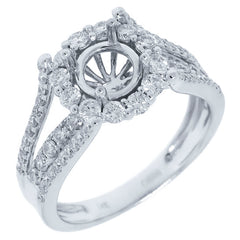 0.94ct 14k White Gold Diamond Semi-mount Ring