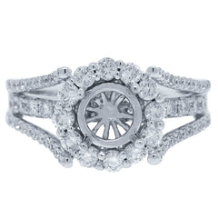 0.94ct 14k White Gold Diamond Semi-mount Ring
