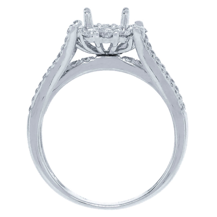0.94ct 14k White Gold Diamond Semi-mount Ring