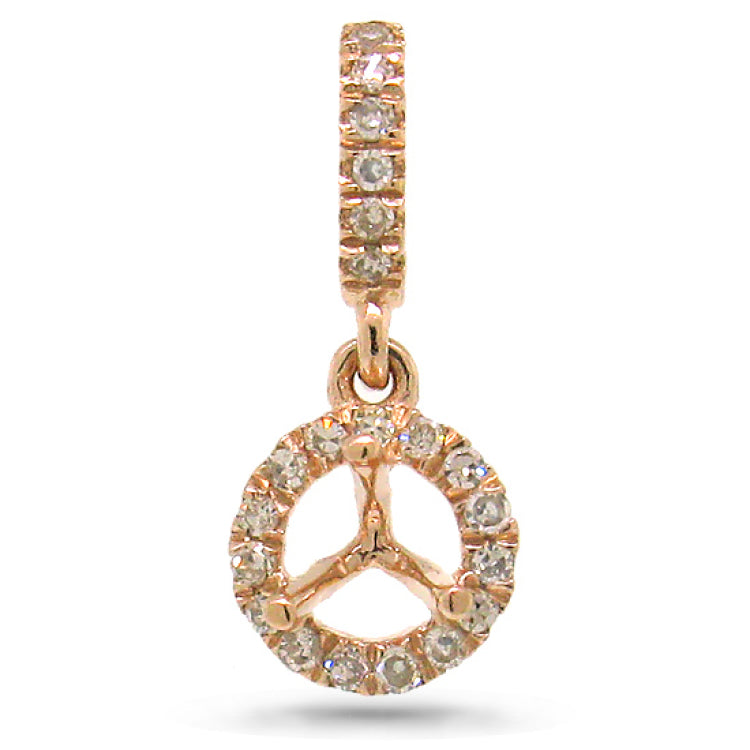0.08ct 14k Rose Gold Diamond Semi-mount Pendant
