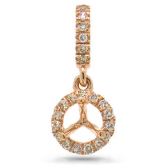 0.08ct 14k Rose Gold Diamond Semi-mount Pendant