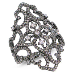 0.95ct 14k Black Rhodium Gold Diamond Lady's Ring