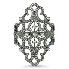 0.95ct 14k Black Rhodium Gold Diamond Lady's Ring
