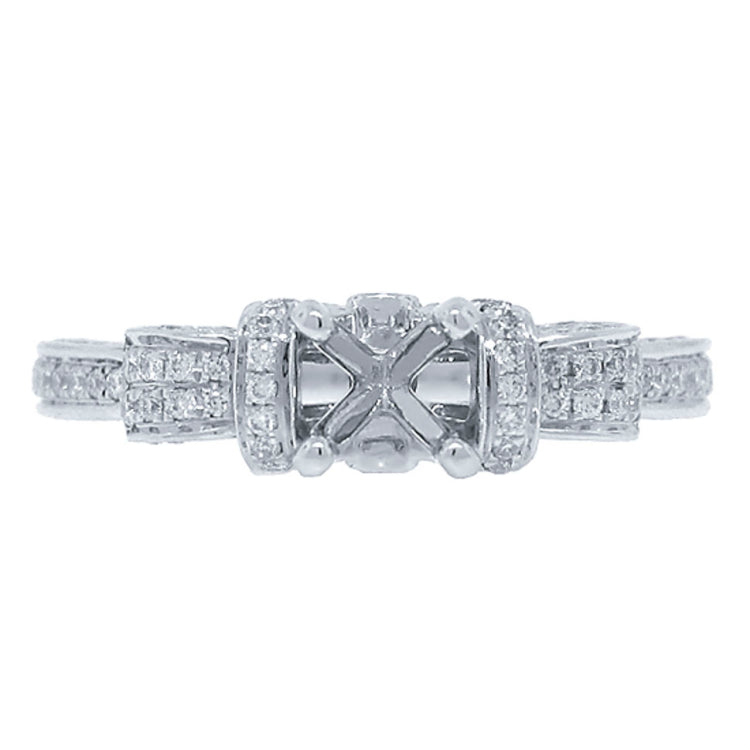 0.45ct 14k White Gold Diamond Semi-mount Ring