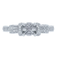 0.45ct 14k White Gold Diamond Semi-mount Ring