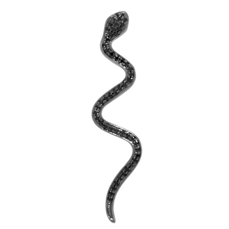 0.19ct 14k Black Rhodium Black Diamond Snake Pendant