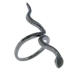 0.33ct 14k Black Rhodium Black Diamond Snake Ring