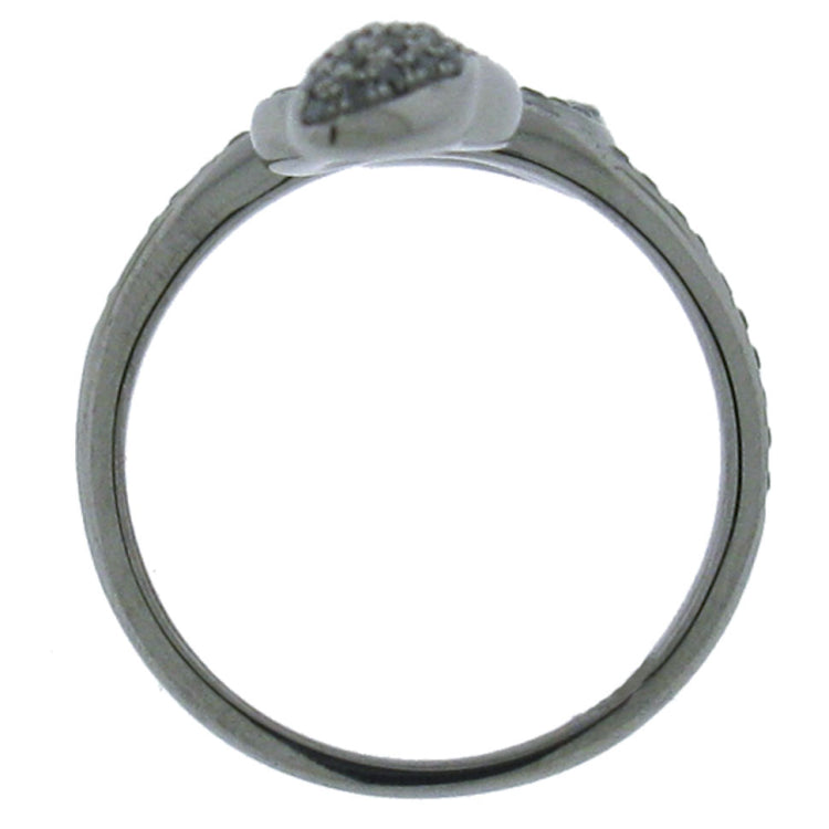 0.33ct 14k Black Rhodium Black Diamond Snake Ring