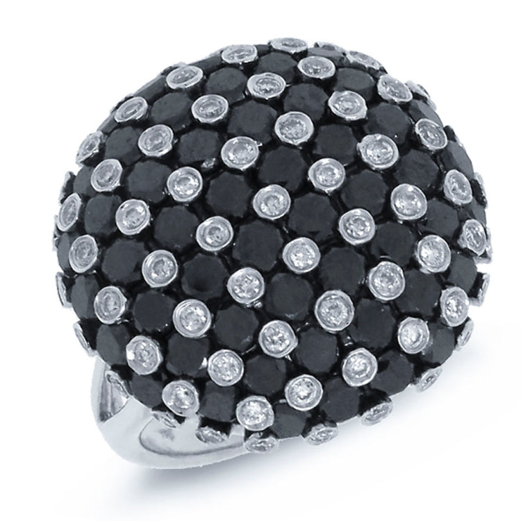3.80ct 14k White Gold Black & White Diamond Ring