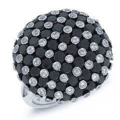 3.80ct 14k White Gold Black & White Diamond Ring