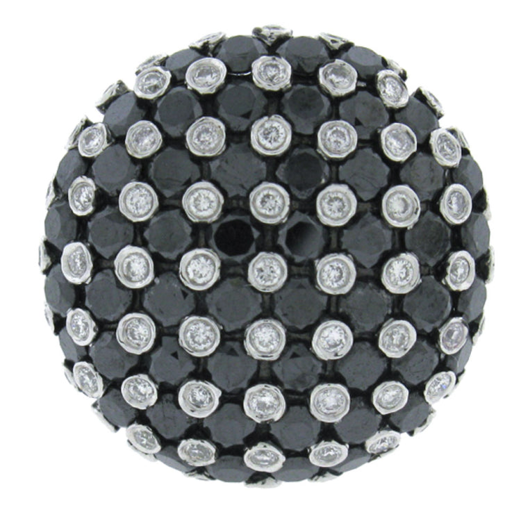 3.80ct 14k White Gold Black & White Diamond Ring