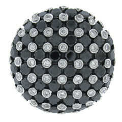3.80ct 14k White Gold Black & White Diamond Ring