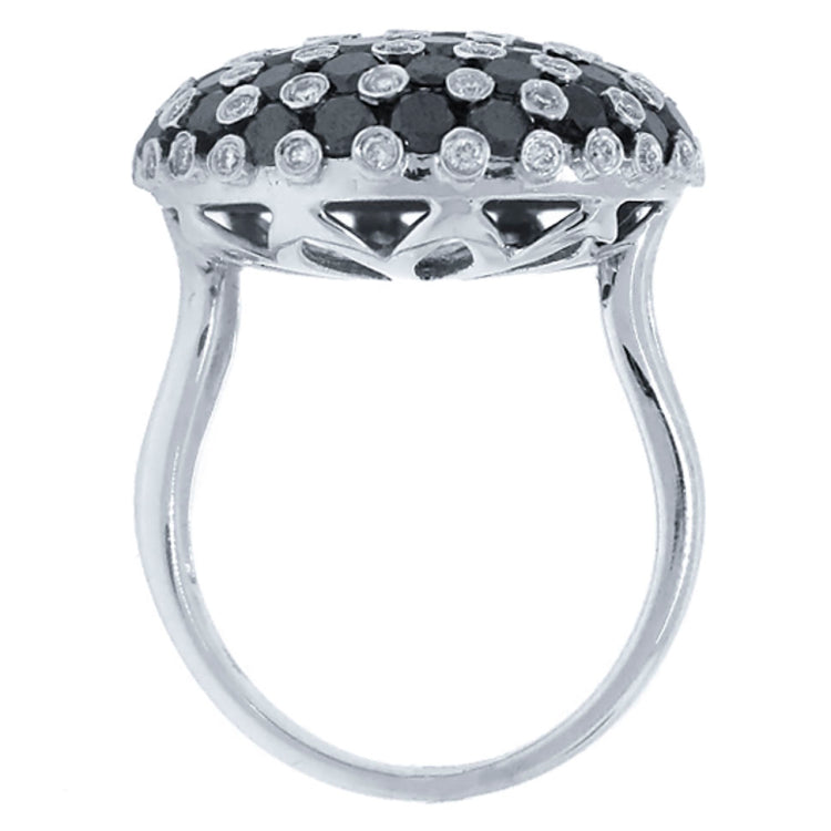 3.80ct 14k White Gold Black & White Diamond Ring