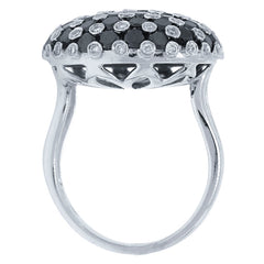 3.80ct 14k White Gold Black & White Diamond Ring
