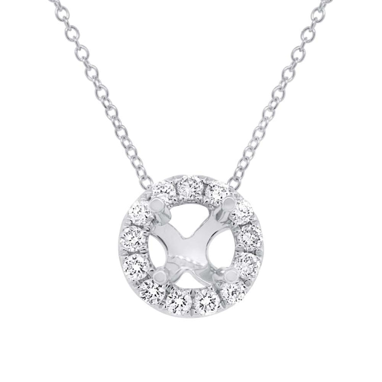 0.20ct 14k White Gold Diamond Semi-mount Pendant