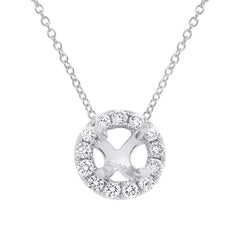 0.20ct 14k White Gold Diamond Semi-mount Pendant