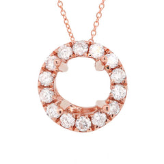 0.09ct 14k Rose Gold Diamond Semi-mount Pendant