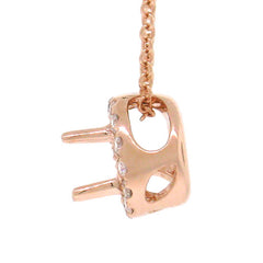 0.09ct 14k Rose Gold Diamond Semi-mount Pendant