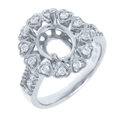 0.60ct 18k White Gold Diamond Semi-mount Ring