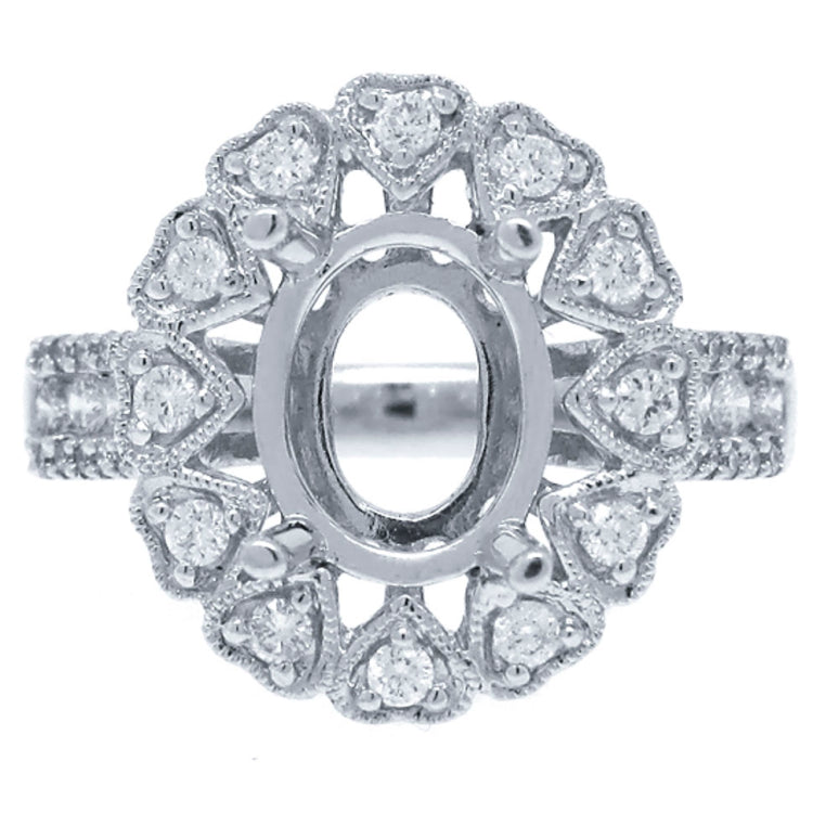 0.60ct 18k White Gold Diamond Semi-mount Ring