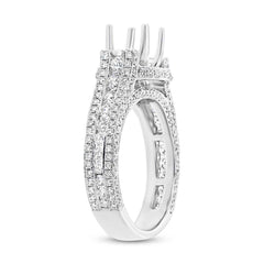 1.80ct 18k White Gold Diamond Semi-mount Ring Size 5