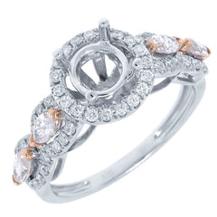 0.77ct 14k Two-tone Rose Gold Diamond Semi-mount Ring