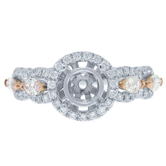 0.77ct 14k Two-tone Rose Gold Diamond Semi-mount Ring