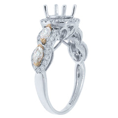 0.77ct 14k Two-tone Rose Gold Diamond Semi-mount Ring