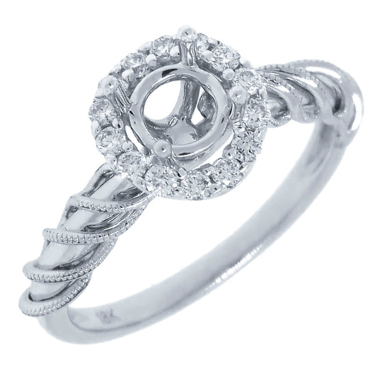 0.17ct-vs 18k White Gold Diamond Semi-mount Ring