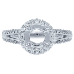 0.47ct 18k White Gold Diamond Semi-mount Ring