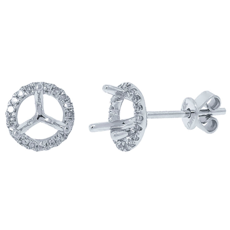 0.16ct 14k White Gold Diamond Semi-mount Earring