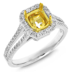 0.46ct 14k Two-tone Gold Diamond Semi-mount Ring