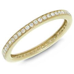 0.28ct 14k Yellow Gold Diamond Eternity Band Size 6