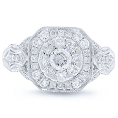 0.89ct 14k White Gold Diamond Lady's Ring