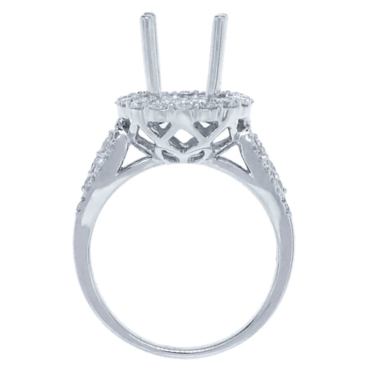 0.90ct 18k White Gold Diamond Semi-mount Ring