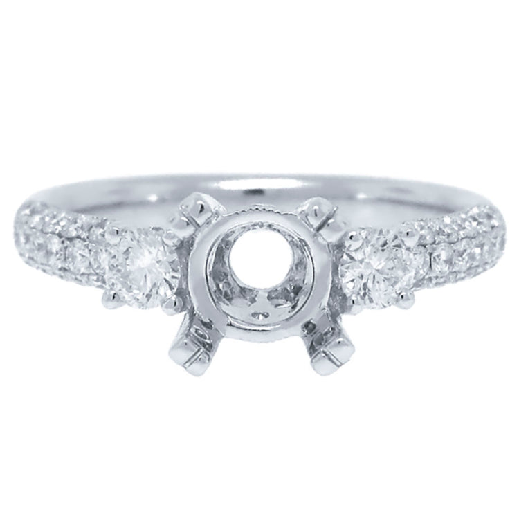 0.69ct 18k White Gold Diamond Semi-mount Ring