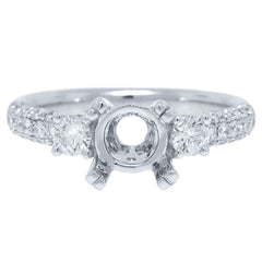 0.69ct 18k White Gold Diamond Semi-mount Ring