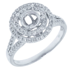 0.42ct 14k White Gold Diamond Semi-mount Ring