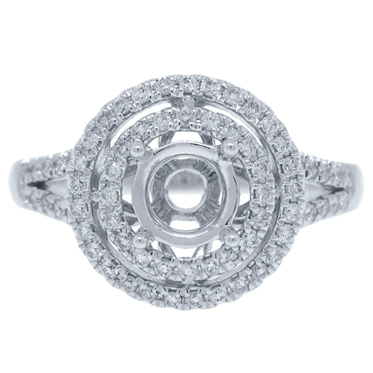 0.42ct 14k White Gold Diamond Semi-mount Ring