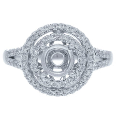 0.42ct 14k White Gold Diamond Semi-mount Ring