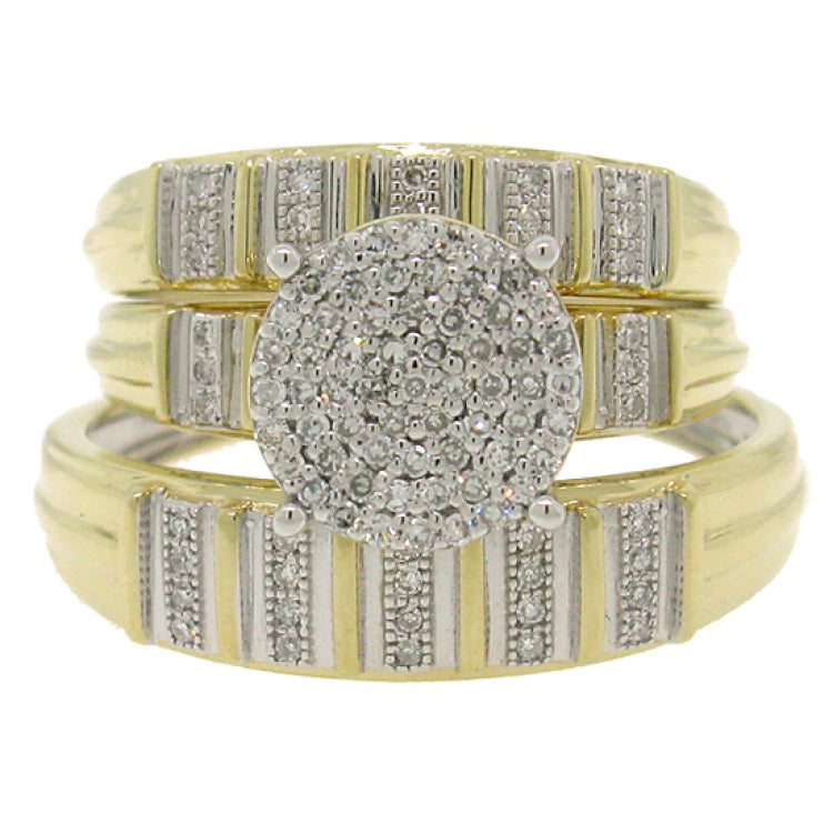 0.31ct 14k White Gold Diamond Trio Set Pave