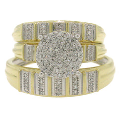 0.31ct 14k White Gold Diamond Trio Set Pave