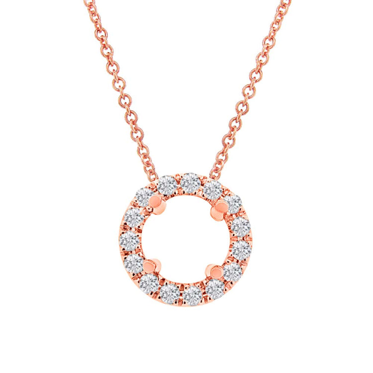 0.23ct 14k Rose Gold Diamond Semi-mount Pendant