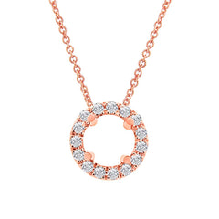 0.23ct 14k Rose Gold Diamond Semi-mount Pendant