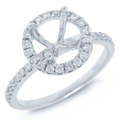 0.36ct 18k White Gold Diamond Semi-mount Ring for 1.50ct Center