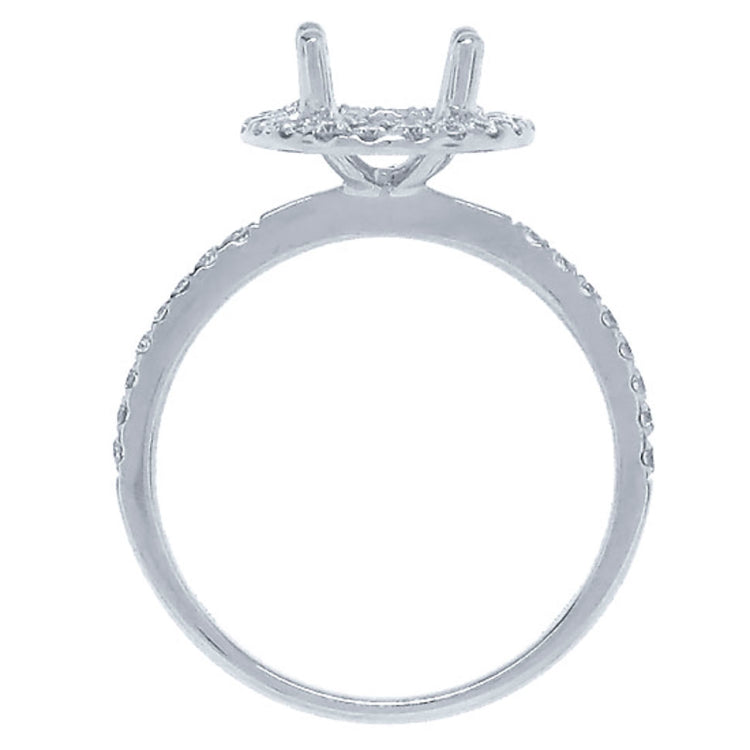 0.36ct 18k White Gold Diamond Semi-mount Ring for 1.50ct Center