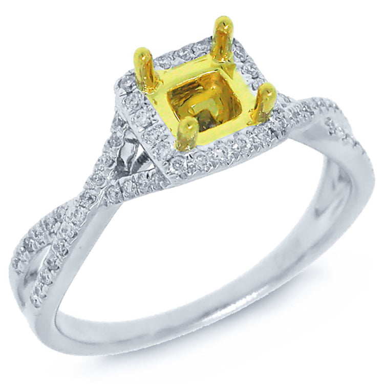 0.30ct 14k Two-tone Gold Diamond Semi-mount Ring