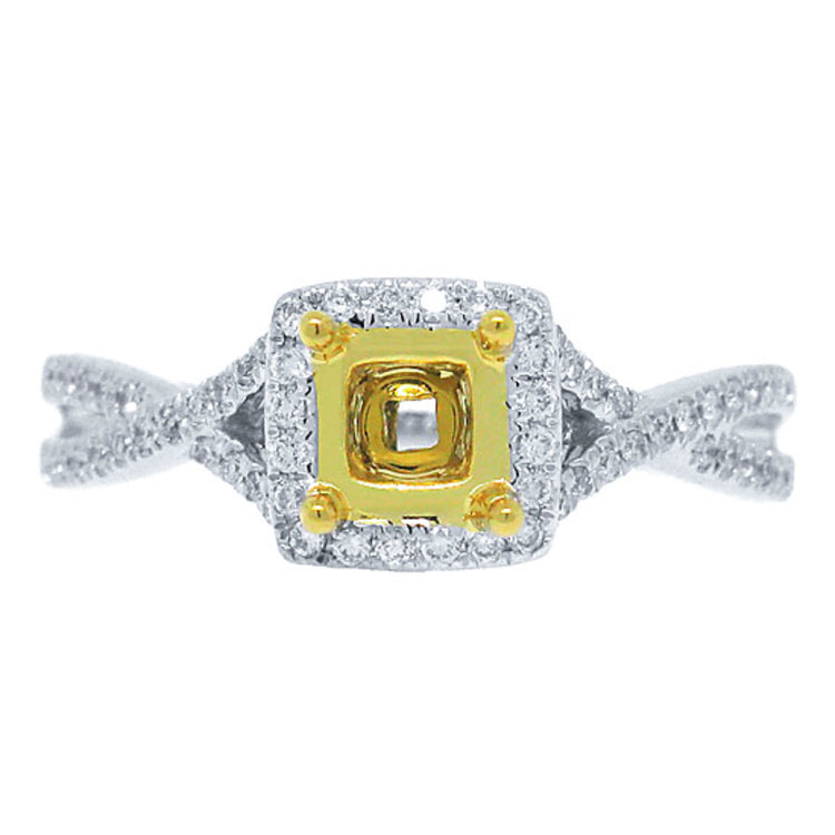 0.30ct 14k Two-tone Gold Diamond Semi-mount Ring